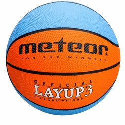 Basketbalový mini míč Meteor Layup modro-oranžový