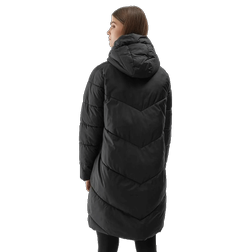 Dámský péřový kabát s výplní ze syntetického peří 4F černý
