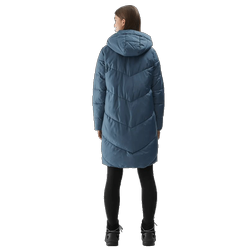 Dámský péřový kabát s výplní ze syntetického peří 4F modrý