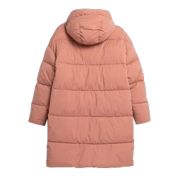 Dámský péřový kabát s výplní ze syntetického peří růžový 4F